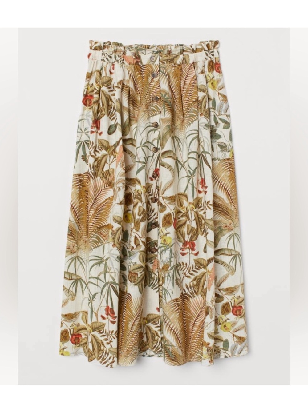 H&M Floral Botanical Midi Skirt